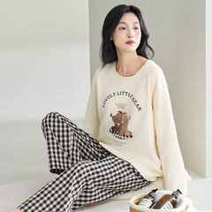 纯棉睡衣女款长袖2025新款春秋款卡通100%全棉女士家居服套装秋季
