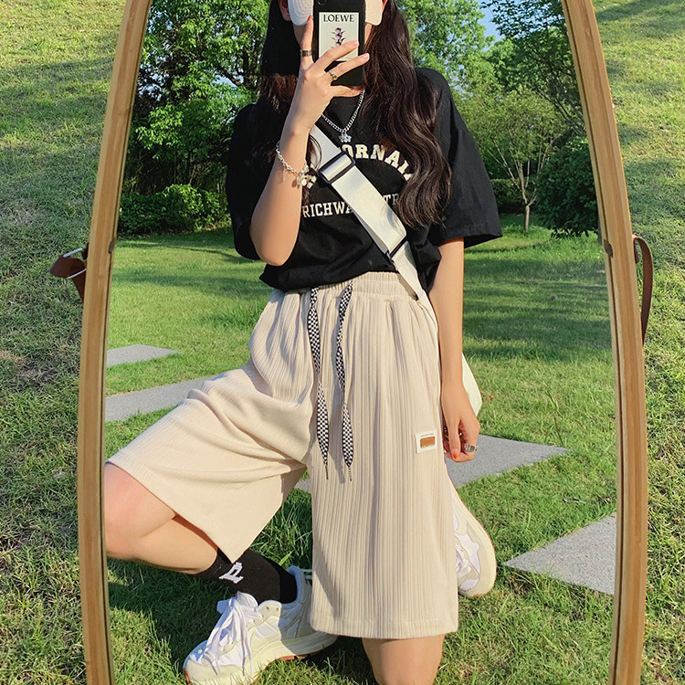 氷の糸のストレートのズボンの女性の夏の薄いタイプの外は速乾性のカジュアルなズボンのファッションを着ています。|undefined