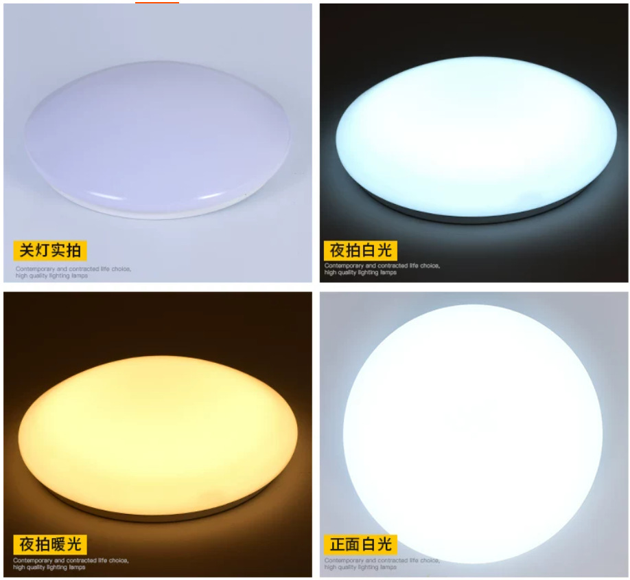 Lámpara LED Redonda de Techo Hierro y PVC Control por Voz, Detección del Cuerpo Humano para Balcón, para Pasillo image 17