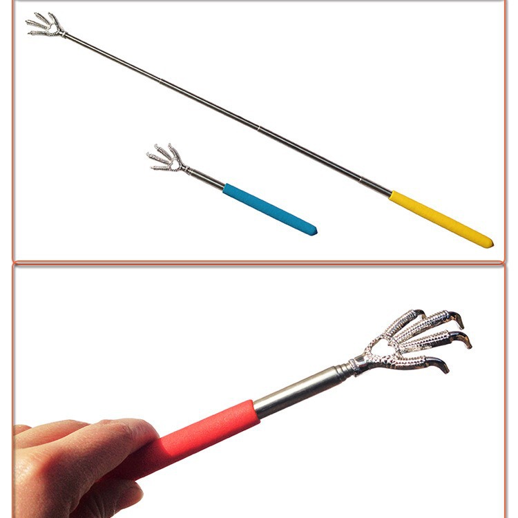 La felicidad del anciano 055 no le pide a la gente que rasque el dispositivo de garras de águila cosquillas telescópicas de acero inoxidable Dispositivo de cosquillas de cinco secciones