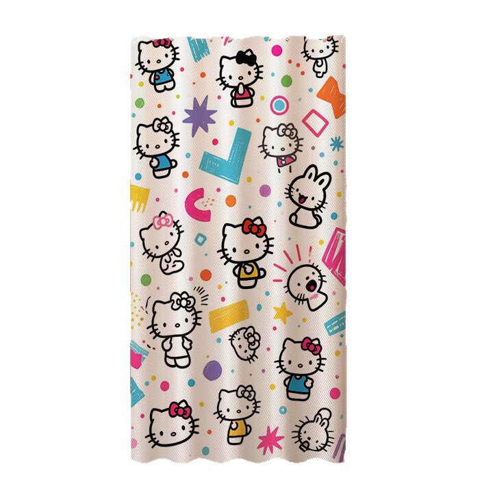 卡通可爱hello Kitty家用装饰厨房卧室洗手间挂门帘免打孔隔断帘|undefined