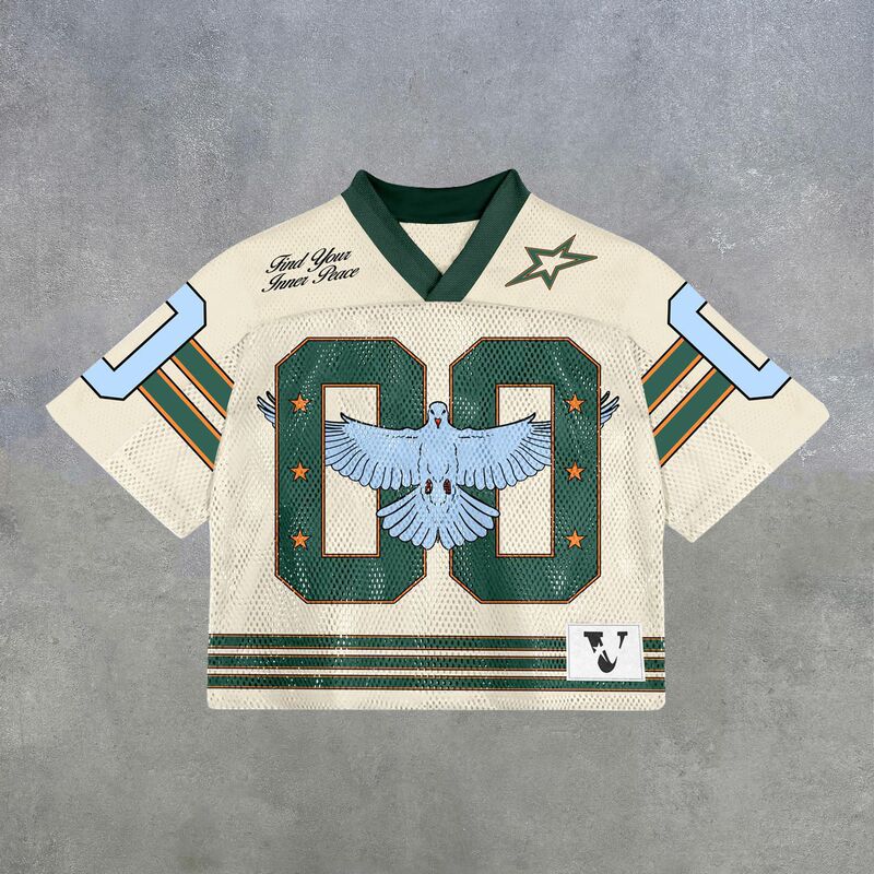 Foreign Trade Men's Casual Olive Ball Clothes Basketball European and American Retro Short-sleeved T-shirt Hip-hop Sports High Street Jersey T-shirt