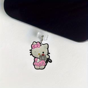 Amazon HelloKitty mobile phone dust plug shein portable pendant creative cartoon tail plug pendant jewelry hand