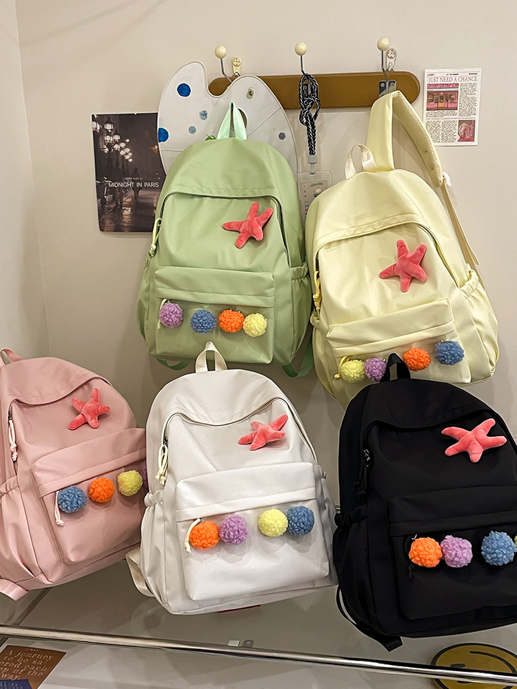 Mochila escolar femenina japonesa simple pequeña mochila fresca para estudiantes color puro todo fósforo casual estilo universitario niña mochila de viaje