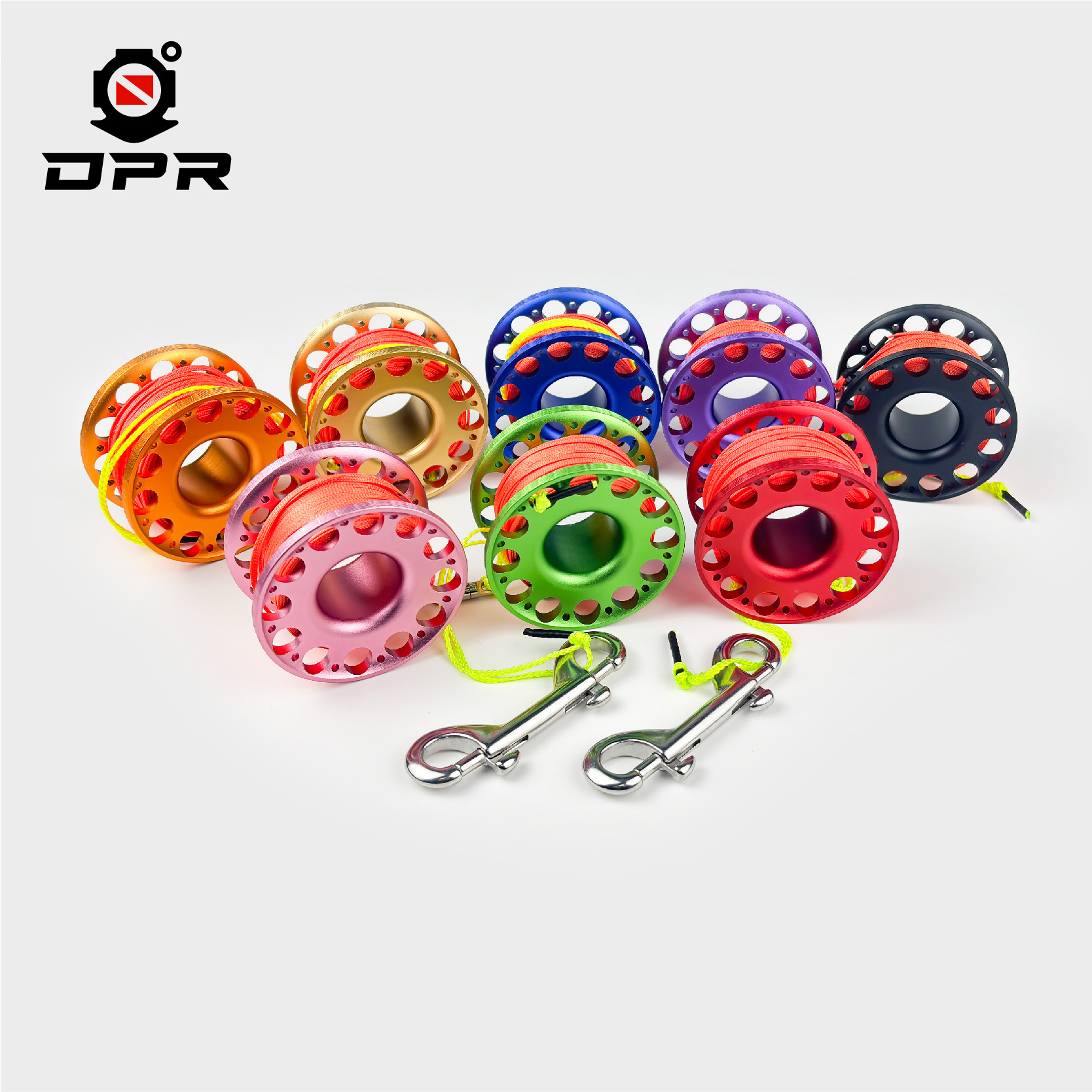 Source Supply of Diving Smb Buoy Elephant Pulling Aluminum Alloy Reel Spool Diving Guide Reel Diving