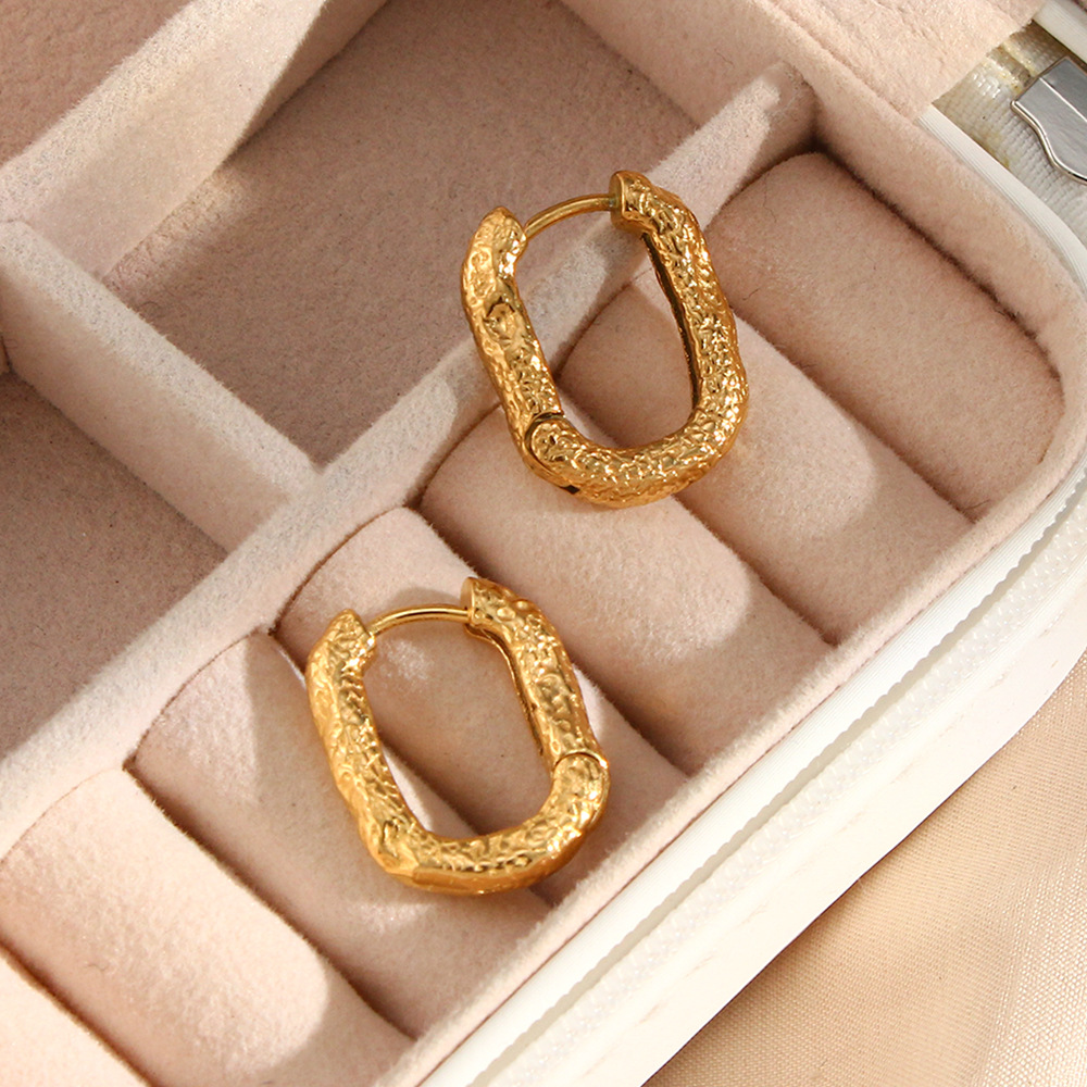 Fashion Geometric Plating Stainless Steel No Inlaid Gold Plated Earrings display picture 2