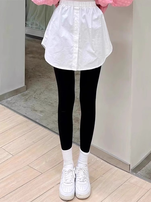 白色小屁帘女下摆春秋季内搭叠穿遮屁股T恤卫衣打底神器半身裙夏|undefined