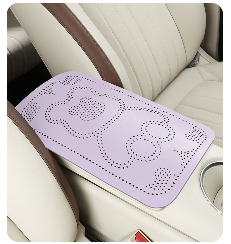Car armrest box protective pad, skin-friendly jelly material, cute and breathable, heightening armrest pad, available in multiple colors, car armrest box pad
