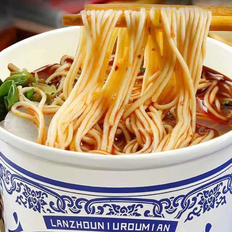 Lanzhou beef ramen whole box barreled no-cook instant noodles non-fried instant noodles nutritious meal replacement late night snack fast food wholesale