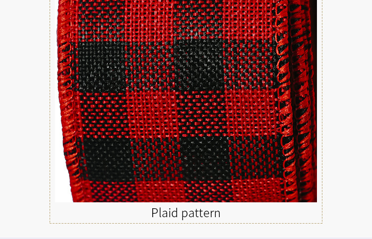 Plaid Ribbon Set For Christmas Decorations Red And Black Plaid_voghion.com