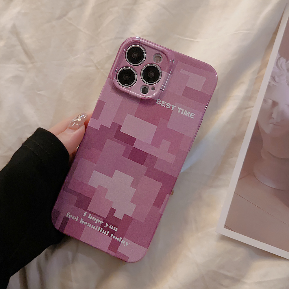 Rosa Pixel iPhone14x Apple Phone 13promax Personalisierte Fit 12 Filmhülle xsmax Nische_voghion.com