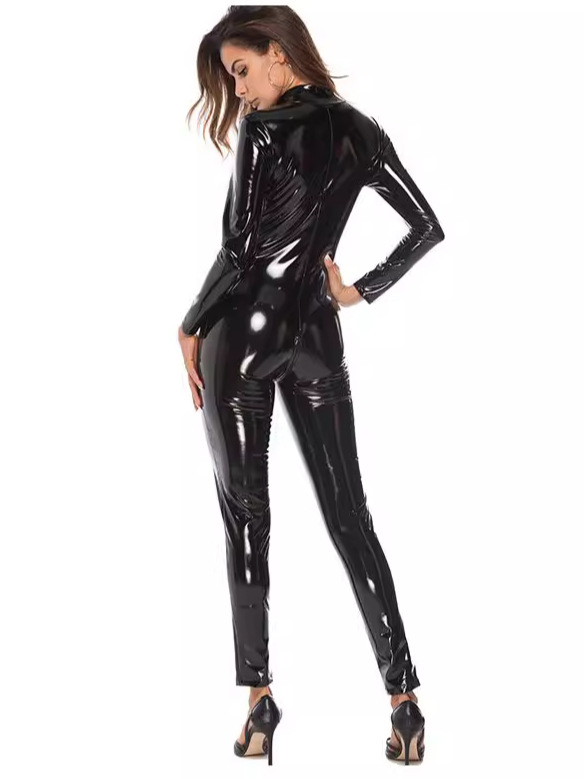 Guiyun Sexy Polyurethane Zipper Trousers with Mirror Effect 2
