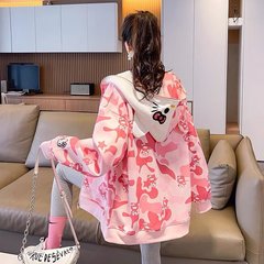 美式可爱耳朵凯蒂猫满卡通连帽卫衣外套秋季2025新款情侣拉链开衫