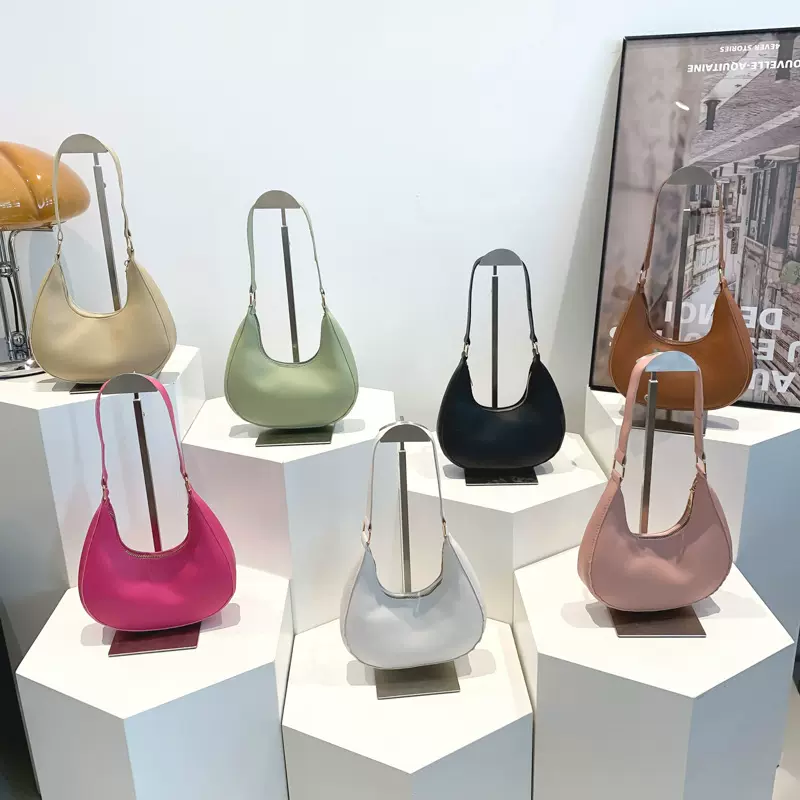 小众设计手提包包女2025春夏新款时尚休闲月牙包纯色腋下单肩包女