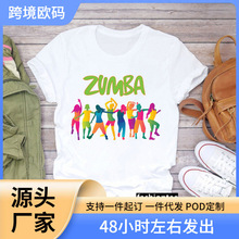 Zumba����赸ˮ��ӡ��ŮʿT���r��ԭ��Ů�b�������^��Round neck