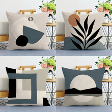 抱枕沙发客厅北欧轻奢ins风线条几何靠垫护腰靠背枕套办公室汽车