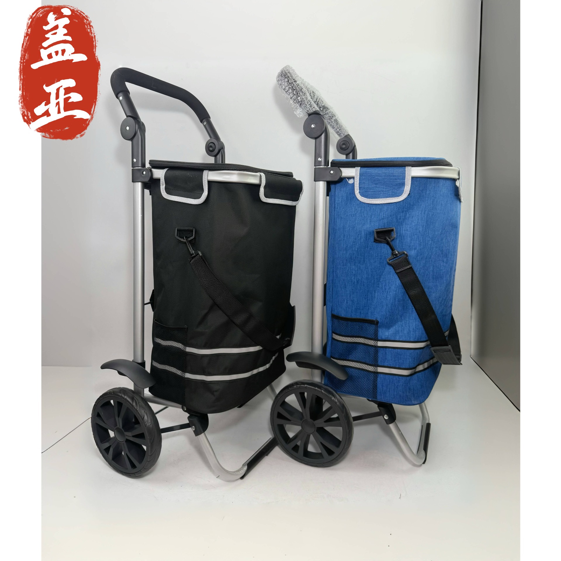 Source Manufacturer Stair Climbing Cart for Home Use, Foldable Large Capacity Aluminum Alloy Cargo Insulated Grocery Shopping Cart