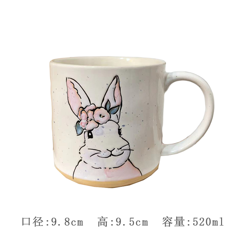 Cerámica bajo vidriado pintado a mano linda taza de gato taza de agua taza de desayuno taza de avena pareja micro pomelo