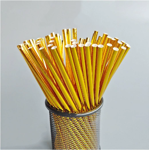 Солома в полоску со звездами Товары для дня рождения Деградация окружающей среды Одноразовая Бронзирующая пятиконечная Звездная бумажная солома