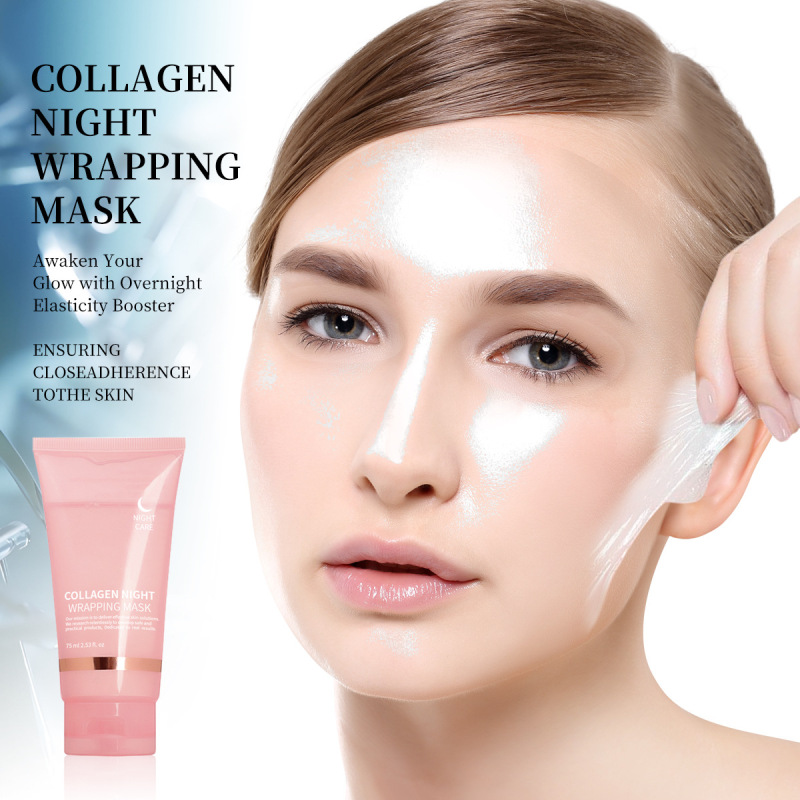 跨境胶原蛋白撕拉面膜Collagen overnight pack peel mask group|undefined
