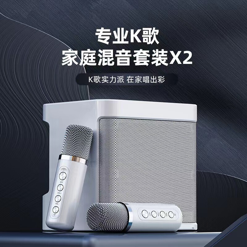 YS203K歌蓝牙音响跨境无线双麦克风KTV一体机家庭户外203蓝牙音箱|undefined
