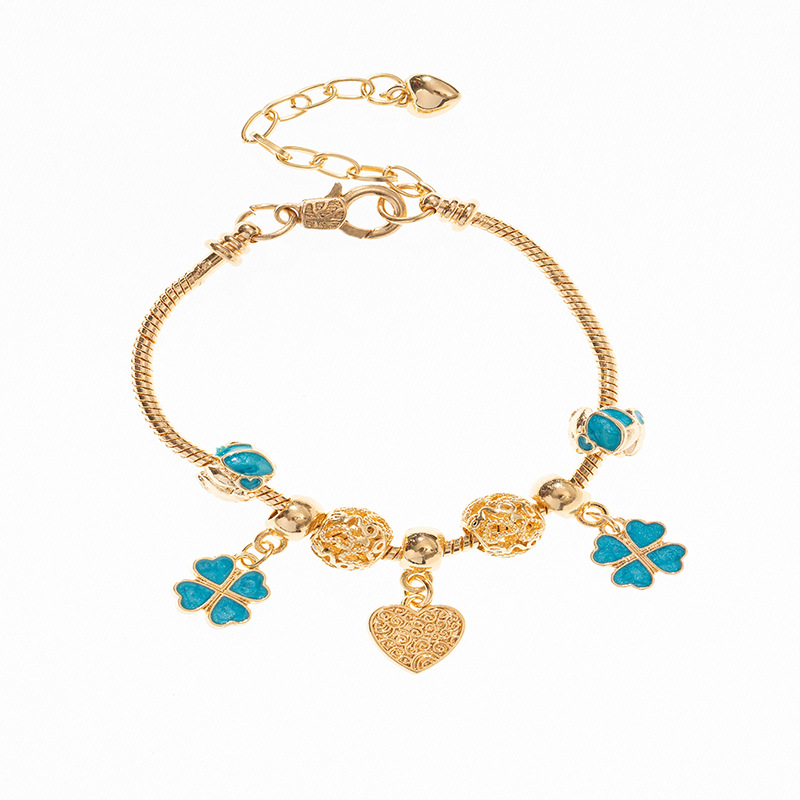 Panjia pulsera Dora DIY cuentas explosivas transfronterizas colgante en forma de corazón personalidad goteo de aleación hueco brazalete accesorios image 6