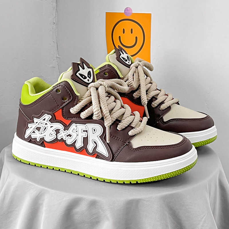 Herren Mid-top Board Shoes Im Angesagten Schul-stil Sneaker_voghion.com