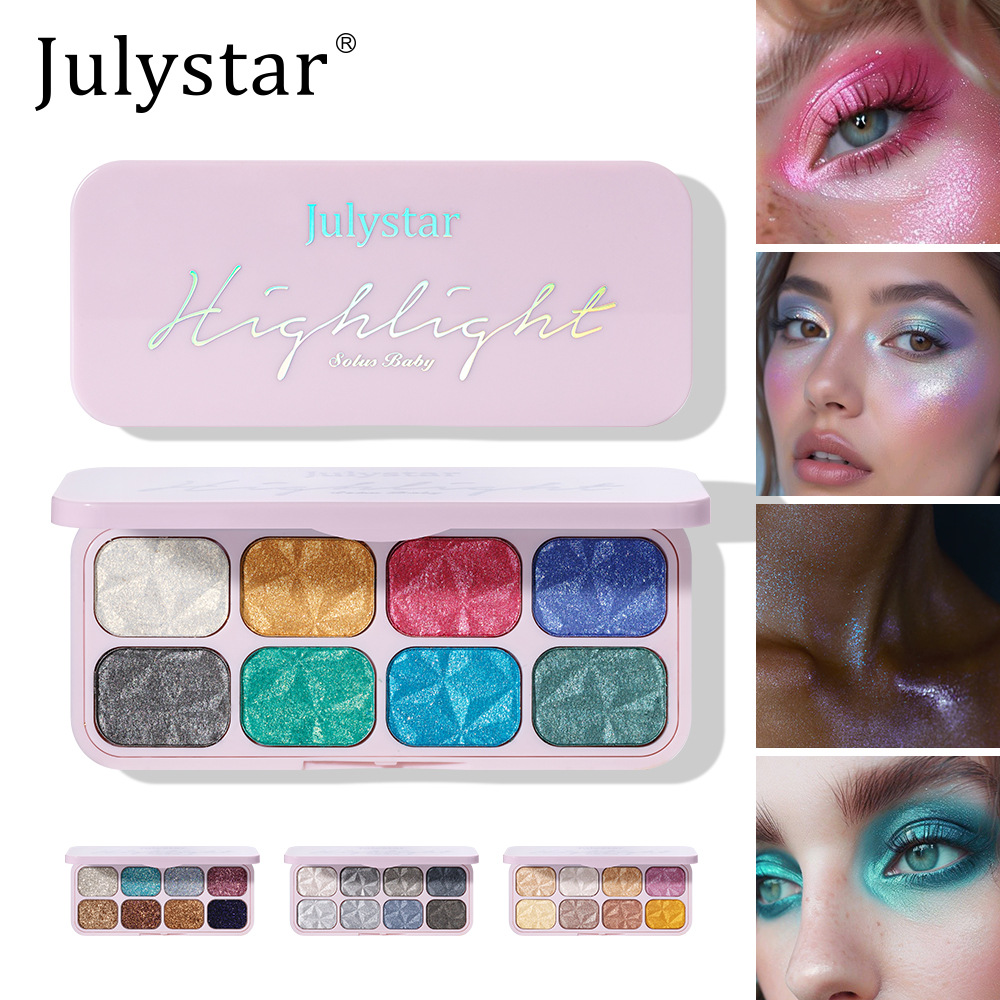 Eight-Color Mashed Potato Shimmer Eyeshadow Cross-Border Popular Brightening Gold Eyeshadow Palette Eyeshadow Wholesale in Stock