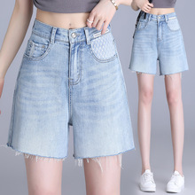 洋气减龄牛仔中裤女2024夏季新款复古高腰遮肉显瘦时尚百搭五分裤