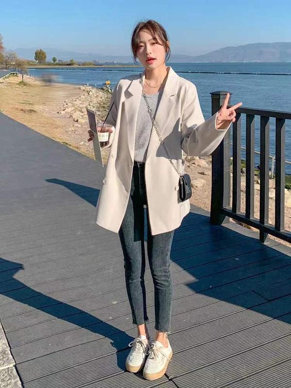 设计感小众垂感西装外套上衣女韩版休闲宽松百搭2025外套女春秋|undefined
