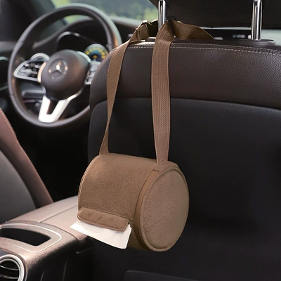 Car Tissue Box, Car Seat Car tissue box/set - brown-color-by-roll-paper-storage