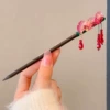 13# Purple ginkgo leaf ruby hairpin