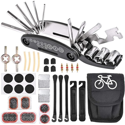 Bicycle repair tool kit, tire repair tool set, bicycle repair tools, mountain bike repair kit