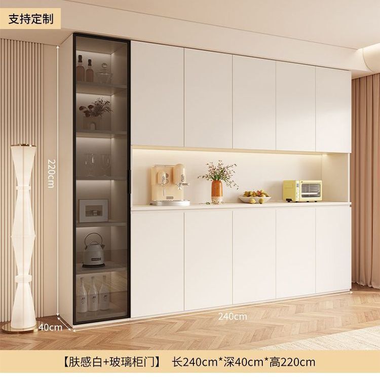 餐边柜高柜靠墙一体客厅餐厅储物柜厨房橱柜玻璃酒柜茶水柜子|undefined