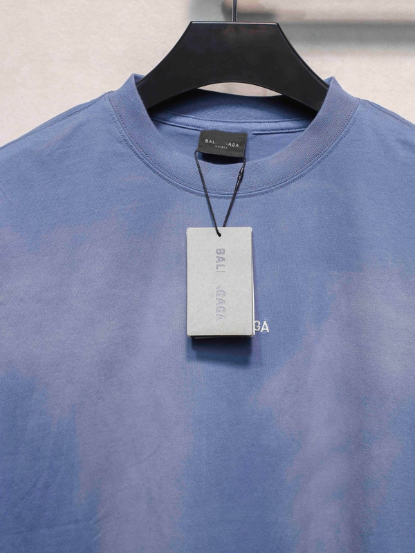 B's Paris 正規版 25SS 新品 前後グラデーション文字刺繍半袖Tシャツ 男女兼用 トレンド万能OS|undefined