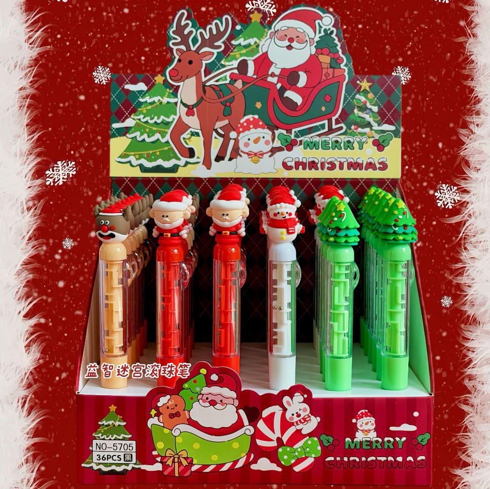 Papelería de Navidad debe ser un bolígrafo de goma de dibujos animados de alto valor creativo para regalos de Santa Claus