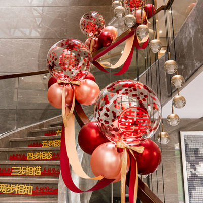 stairs Jacquard marry stairs Handrail decorate balloon guardrail arrangement originality romantic Marriage room arrangement Package