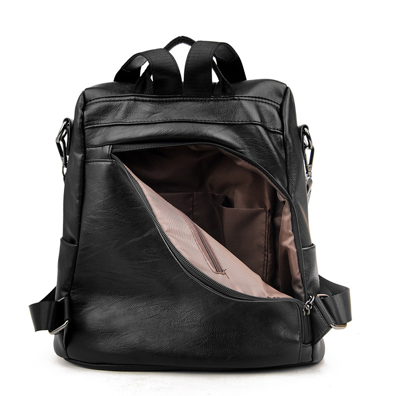 Mochila escolar de cuero suave estilo coreano, bolso antirrobo para mujer, diseño moderno