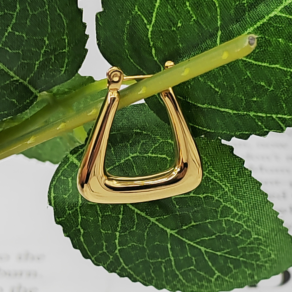 1 Piece Quantity Ins Style Simple Style Trapezoid Titanium Steel Plating Earrings