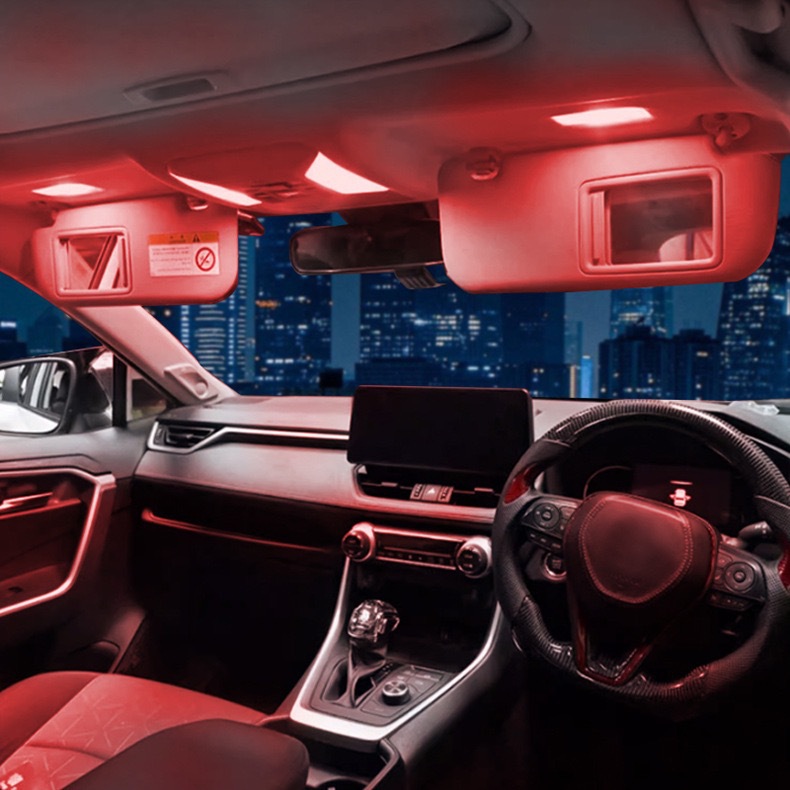 Suitable for 19-20 Toyota RAV4 RongFang LED flat reading light colorful roof light RF with remote control interior