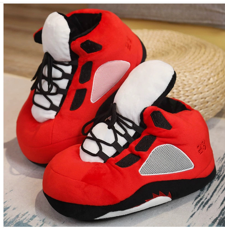 Tiktok mismo estilo parodia zapatos de grasa Coco pareja Zapatillas de algodón volver al futuro casa piso Kang hebilla 1 zapatos de algodón