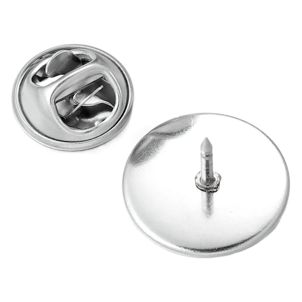Acero inoxidable broche base hebilla clip pin insignia clip disco base hebilla DIY joyería que hace suministros