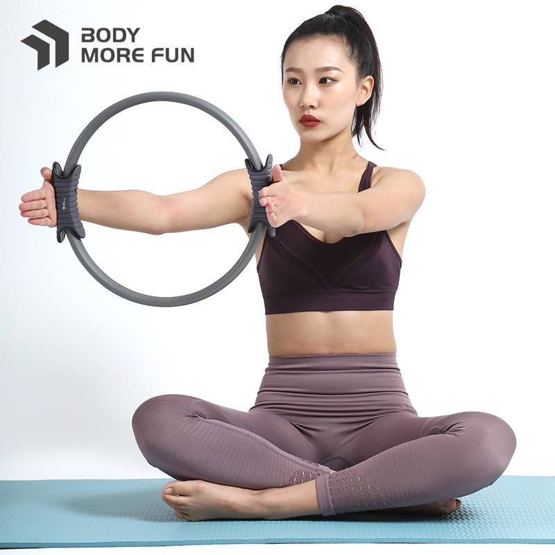 Connez Yoga Pilates Ring tpe Glue Handle Fiberglass Yoga Ring Fitness Open Back Magic Ring
