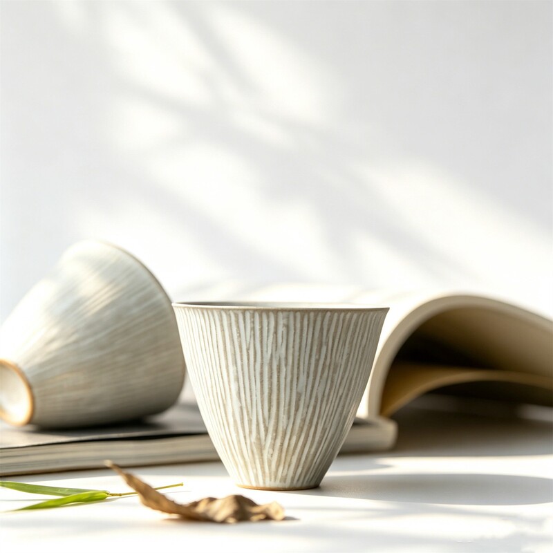Mr. Qing Crystal White Carved Texture Cup, Hand-Made Tea Cup, Pottery, Tea Props, Daily Pottery Mr. Qing Crystal White Carved Texture Cup, Hand-Made Tea Cup, Pottery, Tea Props, Daily Pottery