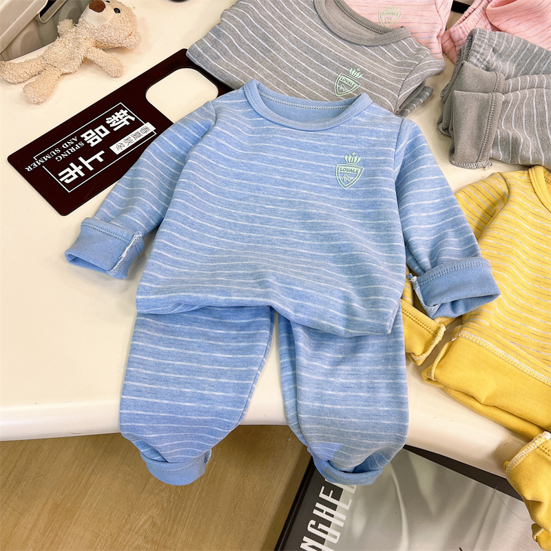 秋冬季内衣套装新款2025男童德绒保暖宝宝儿童秋衣秋裤女童童装|undefined