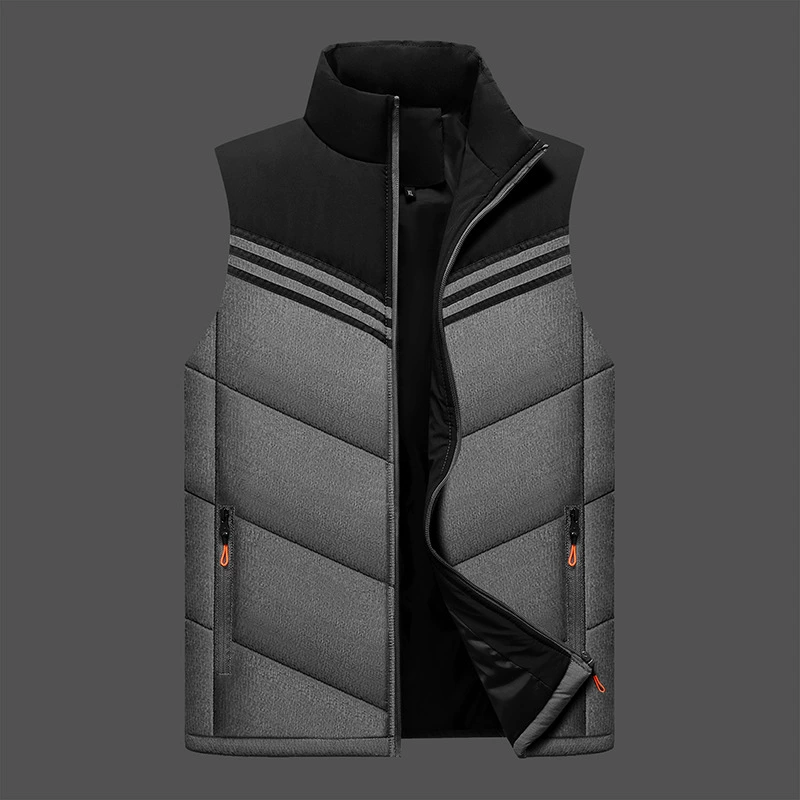 Jacket sleevless, demi-season vest with down, for middle age