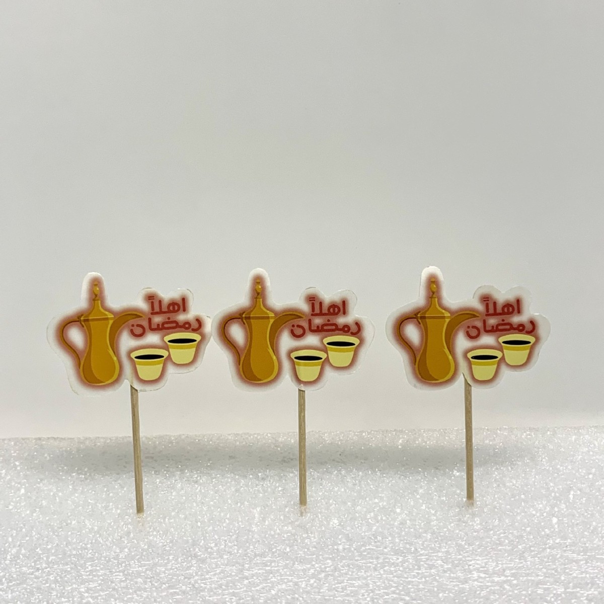 Tarjeta de palillo de dientes de papel grueso de doble cara-insertando Tarjeta de pastel de cumpleaños Decoración de Pastel de papel-insertando plug-in 24 piezas