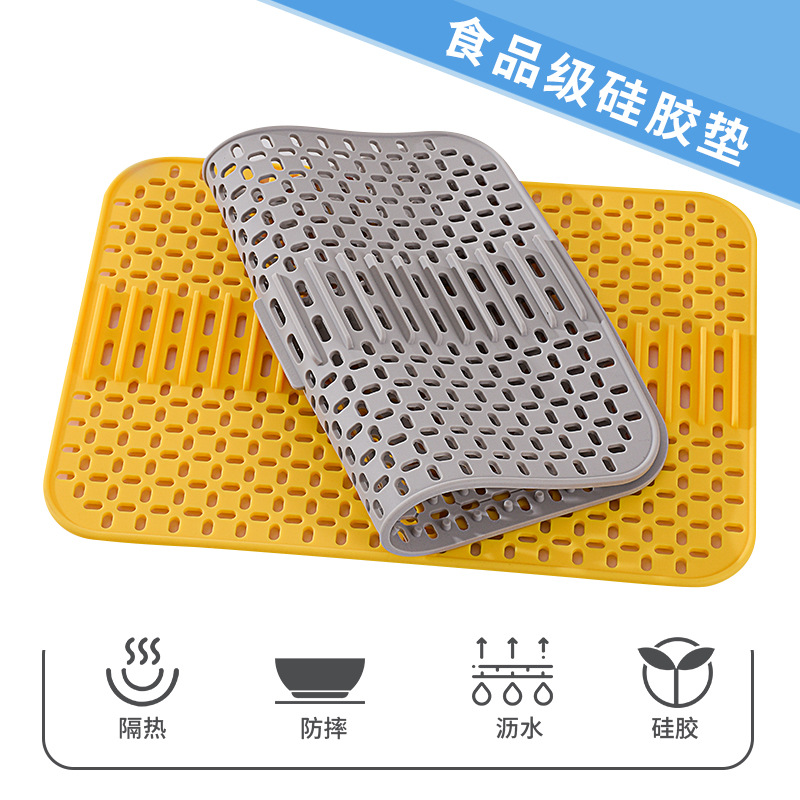 Tapete de barra de Amazon, tapete de silicona hueco, protección para desagüe de cocina, uso diario, tapete de aislamiento térmico, tapete antideslizante para juego de té