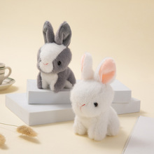 可爱卡通仿真坐兔毛绒公仔玩具蠢萌小兔子包包挂件钥匙扣玩偶挂饰