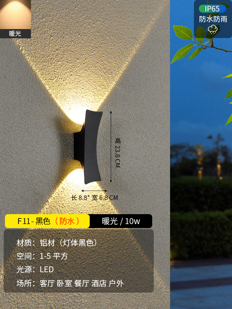 F11-Black-10W-warm 빛 [내구성 항공 알루미늄]
